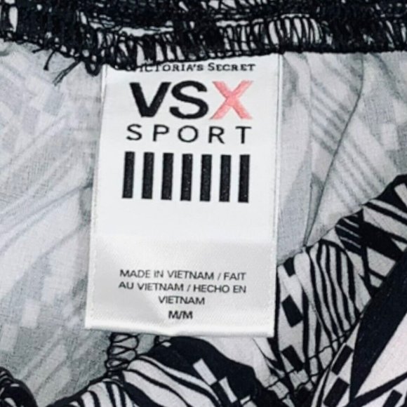 VSX VICTORIA'S SECRET SPORTS BLACK WHITE SATINY EXERCISE ANKLE ZIPPER PANTS - Picture 4 of 7